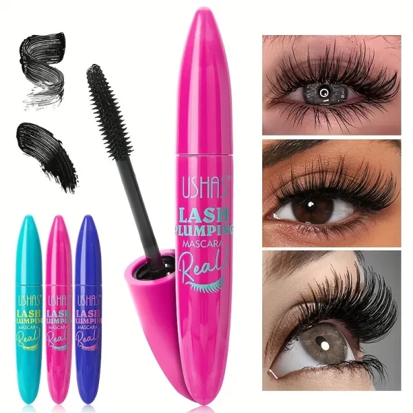 4D Black Mascara Thickening, Lengthening, Curling, Waterproof Liquid Fiber Mascara - Image 2