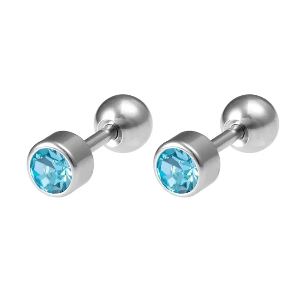 1 Pair Medical Stainless Steel Crystal Screw Round Ball Stud Earrings Ear Bone Nail Cartilage Earring Ear Piercing Body Jewelry - Image 29