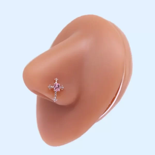 1Pcs 20G Stainless Steel L Shaped Nose Studs Ring for Women Fashion Cross Flower CZ Screw Nose Piercing Jewelry - Image 5