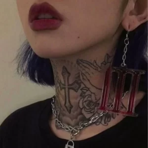 4pc/Set Dark Skull Owl Neck Waterproof Tatouage Temporaire Stickers Praying Hands Temporary Fake Tattoos Cool Men Women Adesivos