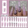 Long Ballet French Nail Art White Fake Nails Manicure Press On Nails False With Designs Artificial Wearing Reusable - Image 15