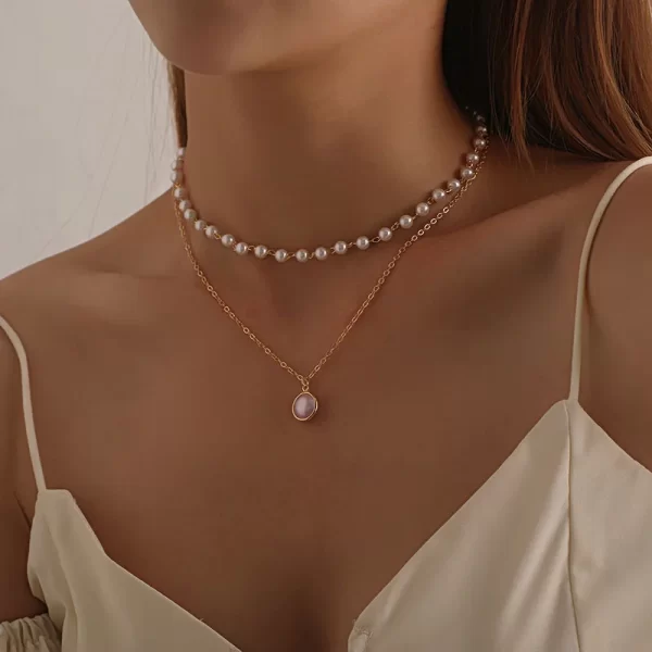Crystal Zircon Heart Star Charm Layered Pendant Necklace Set for Women Charms Fashion Square Rhinestone Female Vintage Jewelry - Image 11