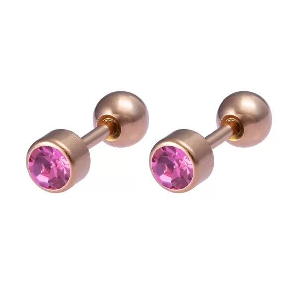 1 Pair Medical Stainless Steel Crystal Screw Round Ball Stud Earrings Ear Bone Nail Cartilage Earring Ear Piercing Body Jewelry - Image 22