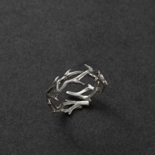 Vintage Goth Thorny Rose Couple Rings for Men Women Charm Irregularity Opening Stainless Steel Punk Finger Ring Jewelry Y2k Gift - Image 4