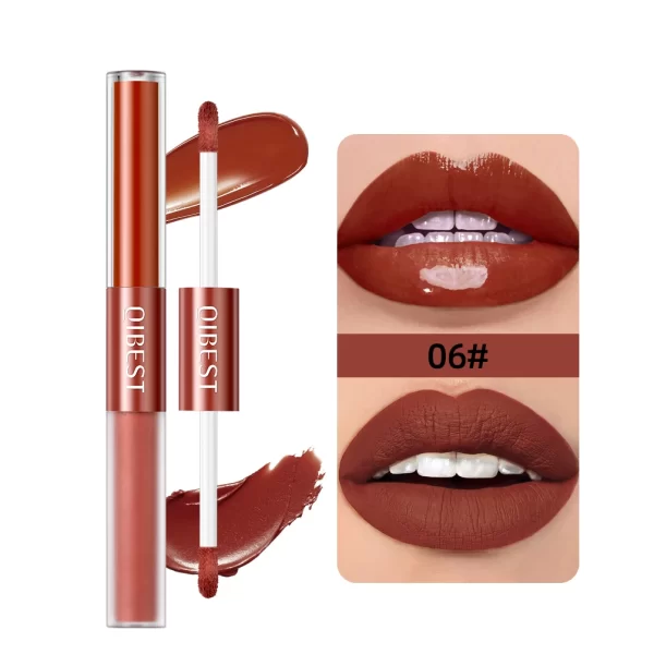 2 IN 1 Double Head Lip Gloss Matte Velvet Red Lip Tint Liquid Lipstick Mirror Gloss Lip Glaze Waterproof Lips Makeup Cosmetics - Image 15
