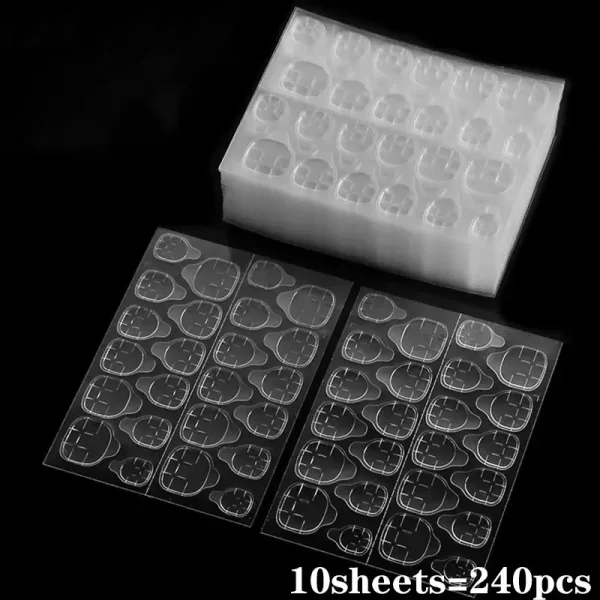 240Pcs Double Side Adhesive Tape Glue Sticker False Nail Glue for Fake Nails Tips Clear Jelly Gel Pad Press On Nails Manicure 23 - Image 8