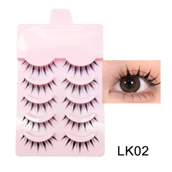 DINGSEN Fake Eyelash Anime Lashes 5 Pairs Little Devil Eyelashes Natural Daily Makeup Manga Eyelashes Clear Band Eyelashes - Image 11