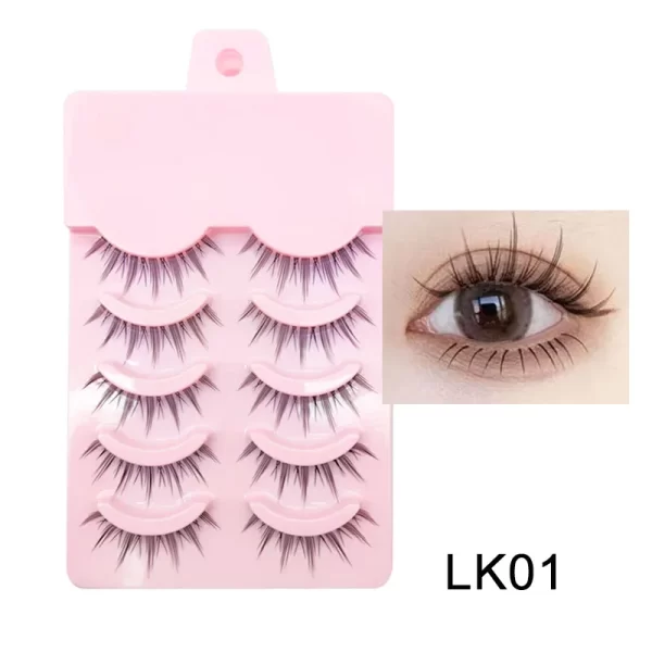 DINGSEN Fake Eyelash Anime Lashes 5 Pairs Little Devil Eyelashes Natural Daily Makeup Manga Eyelashes Clear Band Eyelashes - Image 9