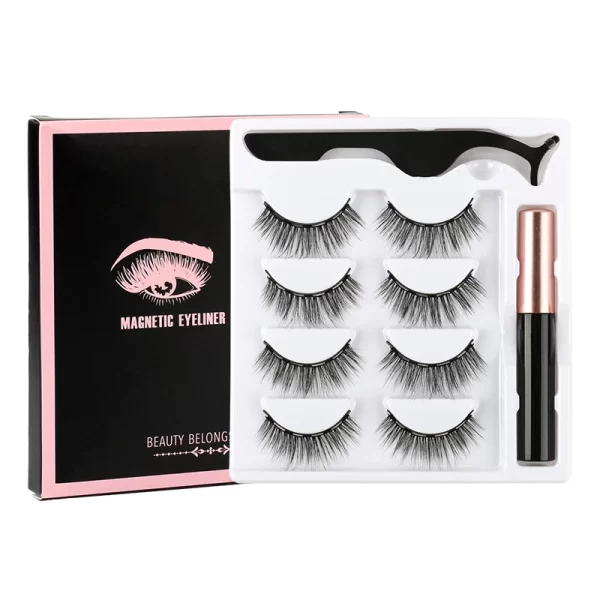 2/3/4 Pairs Magnetic Eyelashes Set Waterproof Liquid Eyeliner Tweezer Wispy False Eyelashes Dramatic 3D Mink Lashes Makeup Tools - Image 8