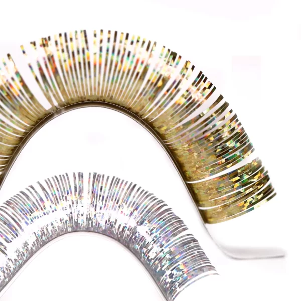 New Fashion Shiny Colorful Lash Individual Holographic Tinsel Eyelash Extension Lashes Colored Christmas Party Tinsel Eyelashes - Image 4