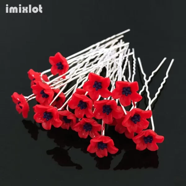 20Pcs Fashion Lily Flower Hair Pins Clips Bride Headpiece U Shaped Flowe Hairpin Wedding Hair Accessories Party Jewelry Gift - Image 5