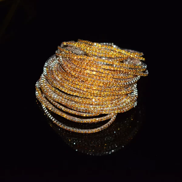 50pcs/Set Fashion Gold Multiple Colour Crystal Rhinestone Elastic Bracelet Bangle Bling Wristband Women Wedding Bridal Jewelry - Image 15
