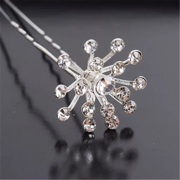 Bride Hair Accessories Rhinestone Flower Crystal Hairpins Retro Pave Hair Clip Hair Jewelry For Women Wedding Party Hair Pins - Image 2