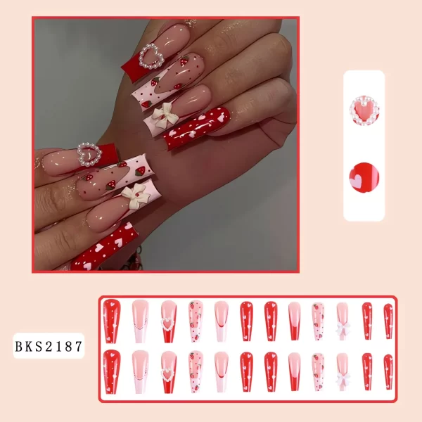 Floral Pattern Wearable Nails – Colorful Flower-Shaped Press-On Nail Tips for Fashionable Manicures - Image 20