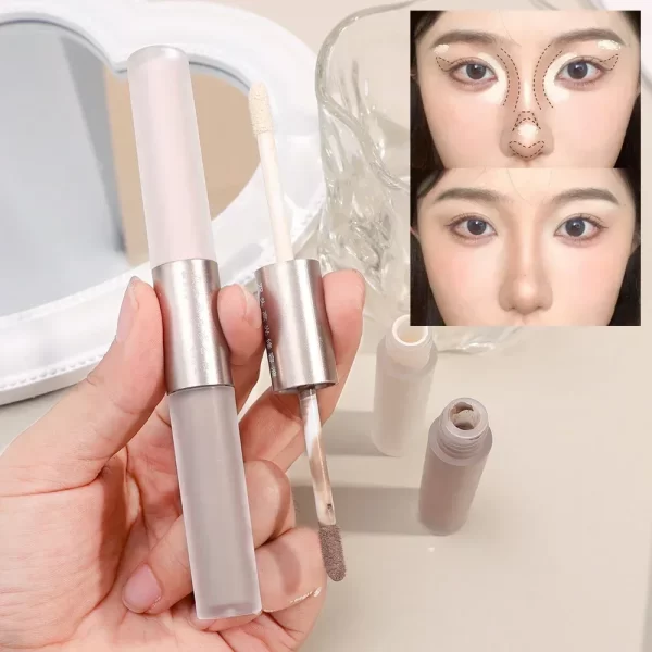 Double-ended Face Contouring Stick Matte Highlighters Nose Shadow Face Bronzer Facial Liquid Contour Stick Face Makeup Cosmetics - Image 2
