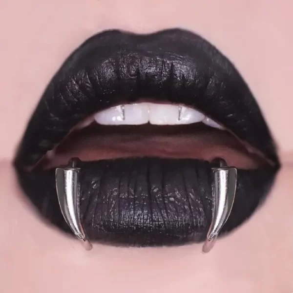 HUANZHI Stainless Steel Personalised Sharp Teeth Fake Piercing Lip Ring Punk Exaggerated Jewelry for Women Gothic Body Jewelry - Image 2