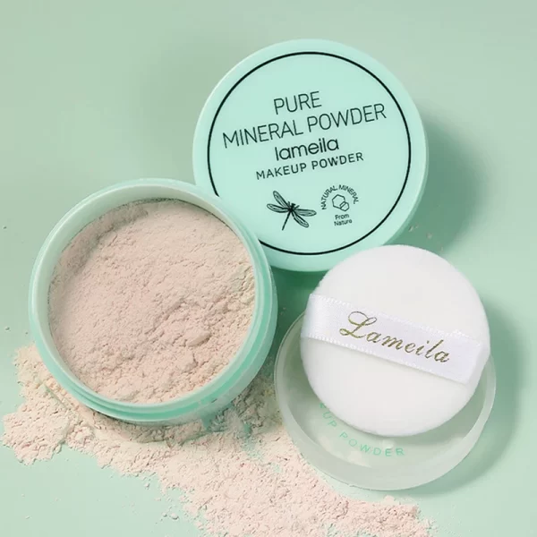 3 color facial loose powder, waterproof oil control honey powder, long-lasting makeup powder with powder puff - Image 5