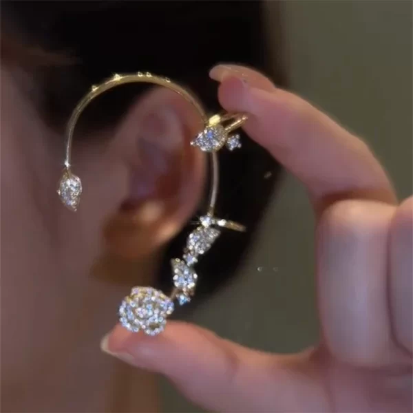 Korean Elf Butterfly Ear Cuff Without Piercing Clip Earrings for Women Elegant Sparkling Zircon Crystal Ear Clip Wedding Jewelry - Image 14