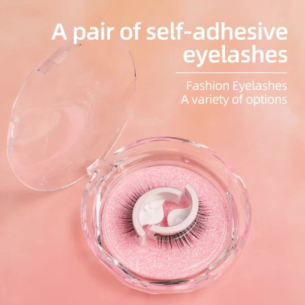 Glue free pair of false eyelashes can be re-used full eyelash tape. Naturally elongated 3 seconds Wear without glue and eyelashe - Image 4