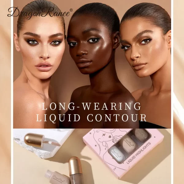 3Pcs/Box Matte Contouring Bronzer Stick Liquid High Gloss Brown Nose Shadow Cream Brighten Concealer Highlight Foundation Makeup - Image 3