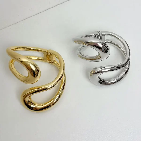 Vintage Hyperbole Metal Hollow Geometry Adjustable Open Bracelets Bangle For Women Men Hip-hop Punk Jewelry Party Accessories - Image 3