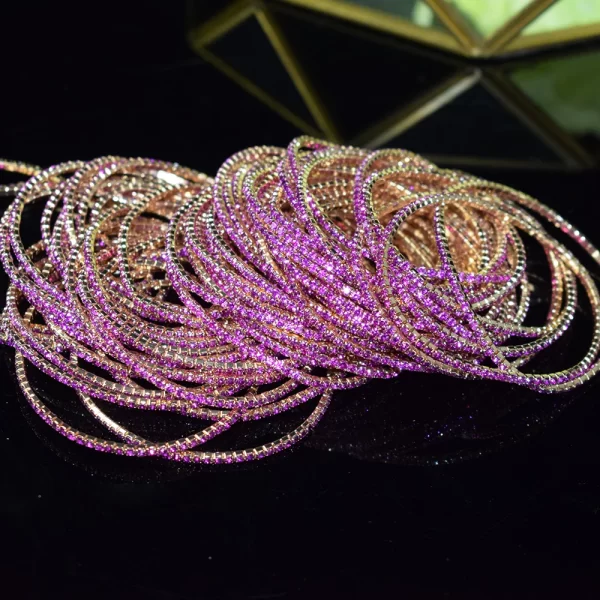 50pcs/Set Fashion Gold Multiple Colour Crystal Rhinestone Elastic Bracelet Bangle Bling Wristband Women Wedding Bridal Jewelry - Image 33