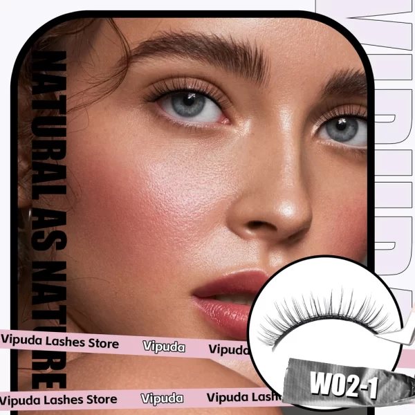 1Pair Reusable Self-Adhesive False Eyelashes Full Strip Eyelash Glue-Free 3 Seconds To Wear Lashes Extension Beauty Supplies - Image 5