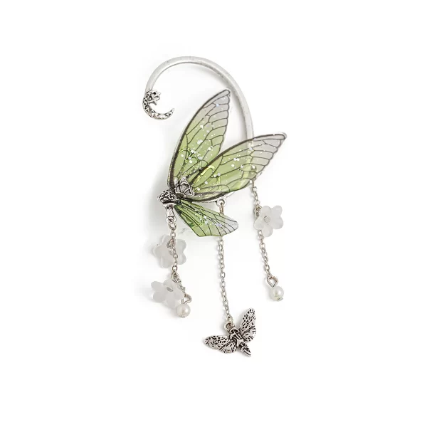 KunJoe Vintage Elf Butterfly Wings Ear Clips Earrings for Women Without Drilling 2024 Trend Flower Tassel Non Piercing Ear Cuff - Image 7
