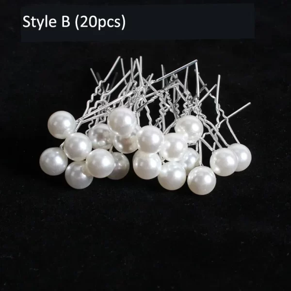 20pcs Elegant Pearl Crystal Hairpin Wedding Bridal U-shaped Metal Hair Comb Forks for Women Hairstyle Clips Jewelry Accessories - Image 27