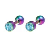 1 Pair Medical Stainless Steel Crystal Screw Round Ball Stud Earrings Ear Bone Nail Cartilage Earring Ear Piercing Body Jewelry - Image 17