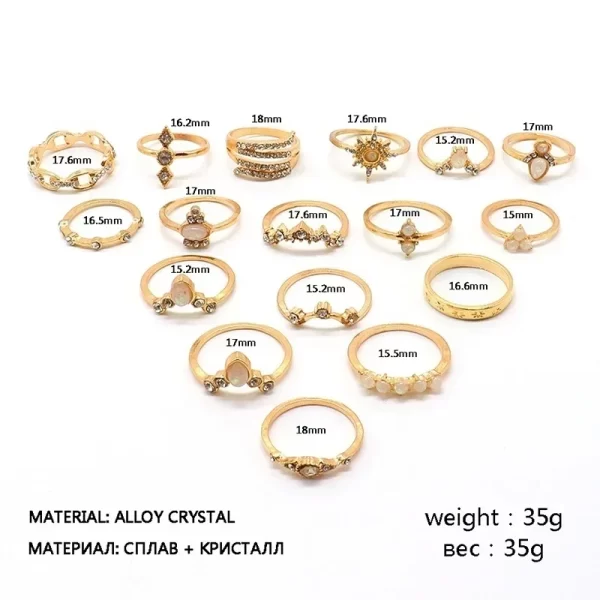 Delysia King 17pcs/set Fashion Ring - Image 4