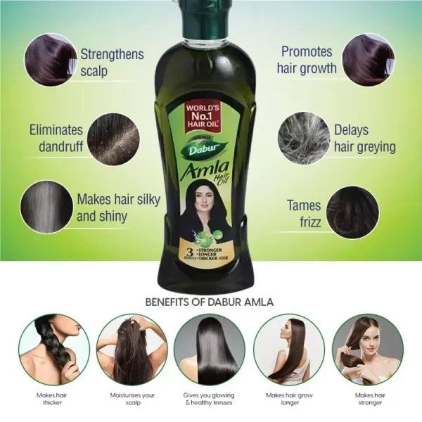 India Dab Amla ur HAIR OIL for Healthy Hair and Moisturized Scalp Indian Gooseberry Nourishing Black Smoothing Hair Oil 180ml - Image 4