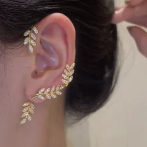 Korean Fashion Zircon Butterfly Elf Ear Cuff for Women Sparkling Zircon Crystal Without Piercing Clip Earrings Wedding Jewelry