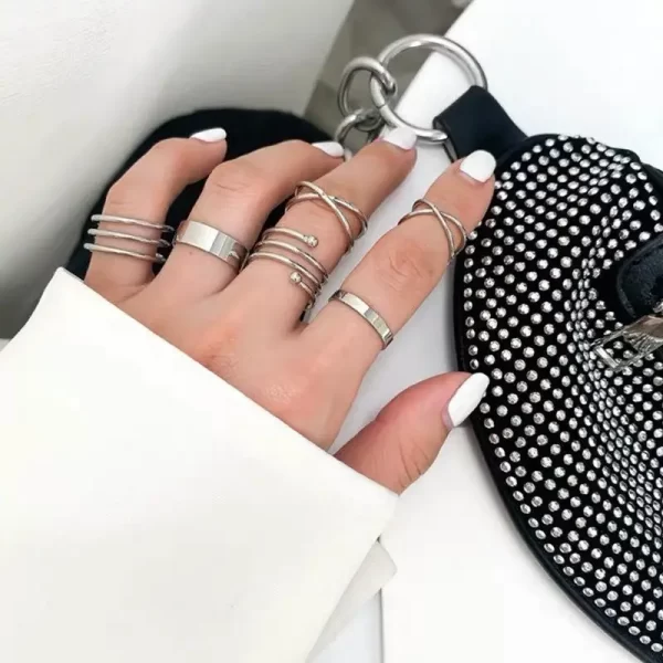 Bohemian Gold Color Cross Wide Rings Set For Women Girl Simple Chain Finger Tail Rings 2022 NEW Bijoux Jewelry Gifts Ring Female - Image 16