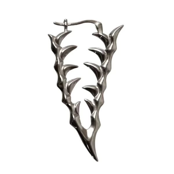 Cyberpunk Style Canine Teeth Earrings Unisex Metal Perforated Eardrop Fashion HipHop Gothic Earwear Jewelry Ear Accessories Gift - Image 6