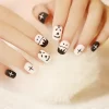24pcs Artificial Acrylic Nail Art Fake Nails Full Coverage Removable Press on Nails Halloween Pumpkin Skull Moon False Nail Tip - Image 23