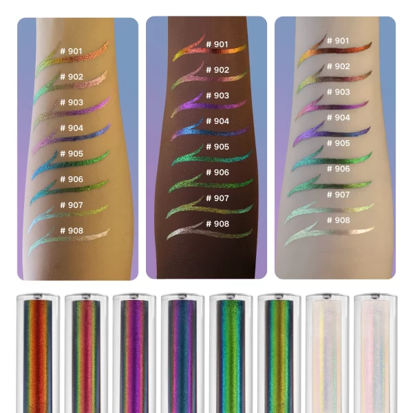CHARMACY Chameleon Waterproof Liquid Eyeliner Glitter Long-lasting High Pigment Smudge-proof Eye Liner Makeup Cosmetic for Women - Image 3
