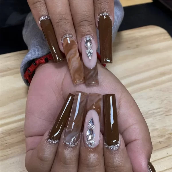 24Pcs Pink Butterfly Design False Nails Extra Long Coffin Fake Nails Wearable French Ballet Press on Nails Full Cover Nail Tips - Image 11