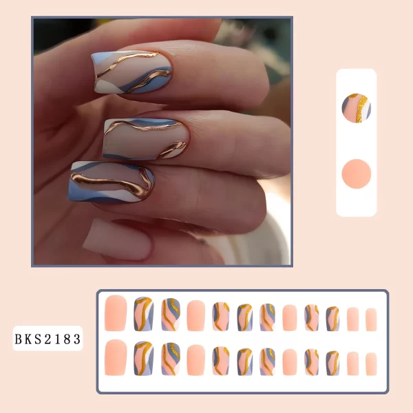 Floral Pattern Wearable Nails – Colorful Flower-Shaped Press-On Nail Tips for Fashionable Manicures - Image 7