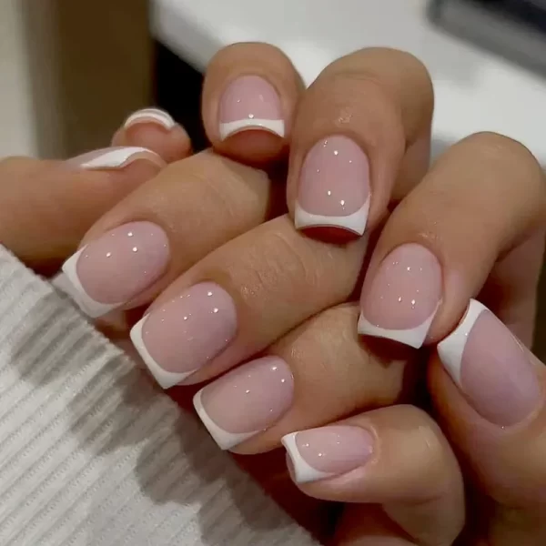 24Pcs Simple Matte Orange French False Nails Press on Wearable Artificial Mid Length Fake Nail Manicure Full Cover Nail Tips - Image 9