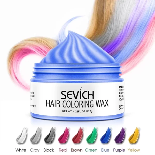 9 Color Hair Color Wax For Men and Women One-time Temporary Hair Color Cream Gel 100g Grandma Grey Color Hair Styling - Image 4