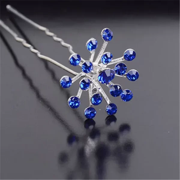 Bride Hair Accessories Rhinestone Flower Crystal Hairpins Retro Pave Hair Clip Hair Jewelry For Women Wedding Party Hair Pins - Image 9