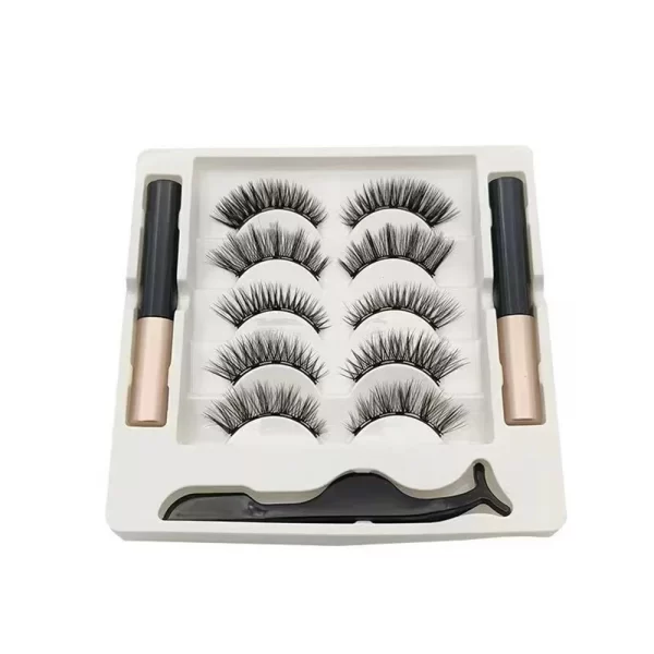 5 Pairs Magnetic Eyelashes Set Full Strip Natural Cilia False Eyeliner Dramatic Volume Thick Synthetic Eye Lashes Makeup - Image 4