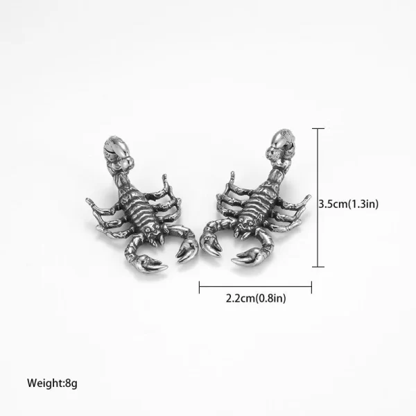 New Personalized Originality Design Scorpion Stud Earring Gothic Hip Hop Earring for Men Cartilage Pendants Punk Rock Jewelry - Image 6