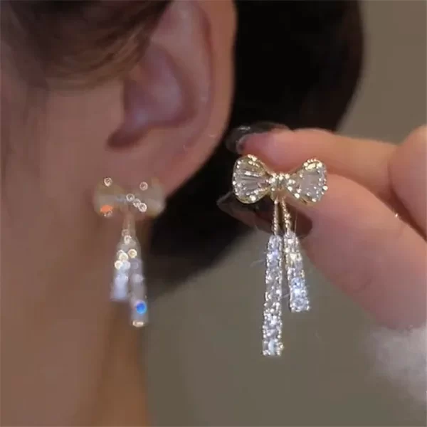 2023 Luxury Women's Earrings Rhinestone Fringe Hanging Zircon Earrings New Shiny Wedding Statement Party Jewelry Gifts - Image 22