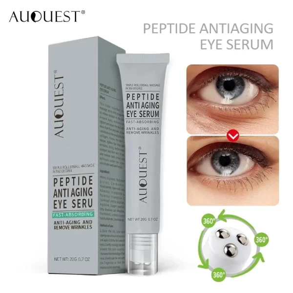 1PCS Peptides Ageless Eye Cream Hyaluronic Acid Instantly Serum Essence Gel for Firming Wrinkles Whitening Puffy Eye Care - Image 2