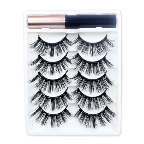 REDSIREN 5Pairs Magnetic Eyelashes With Eyeliner Reusable Thick Natural Eye Lashes New 5Piece Magnet False Eyelashes - Image 8