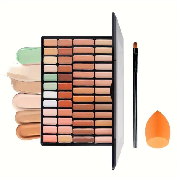 50 Colors Professional Makeup Concealer Palette with Brush Black Eye Circle Correction Facial Long Lasting Contouring Cosmetics - Image 7