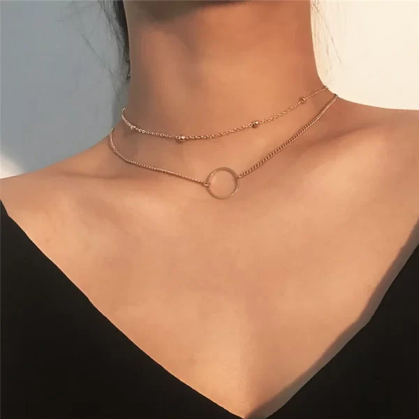 Crystal Zircon Heart Star Charm Layered Pendant Necklace Set for Women Charms Fashion Square Rhinestone Female Vintage Jewelry - Image 9