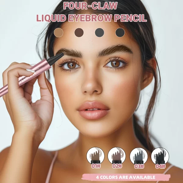 4 Fork Tip Eyebrow Pencil 3D Microblading Waterproof Dark Brown Natural Colour Fine Stroke Magic Eyebrow Pencil 2024 New Ladies - Image 2
